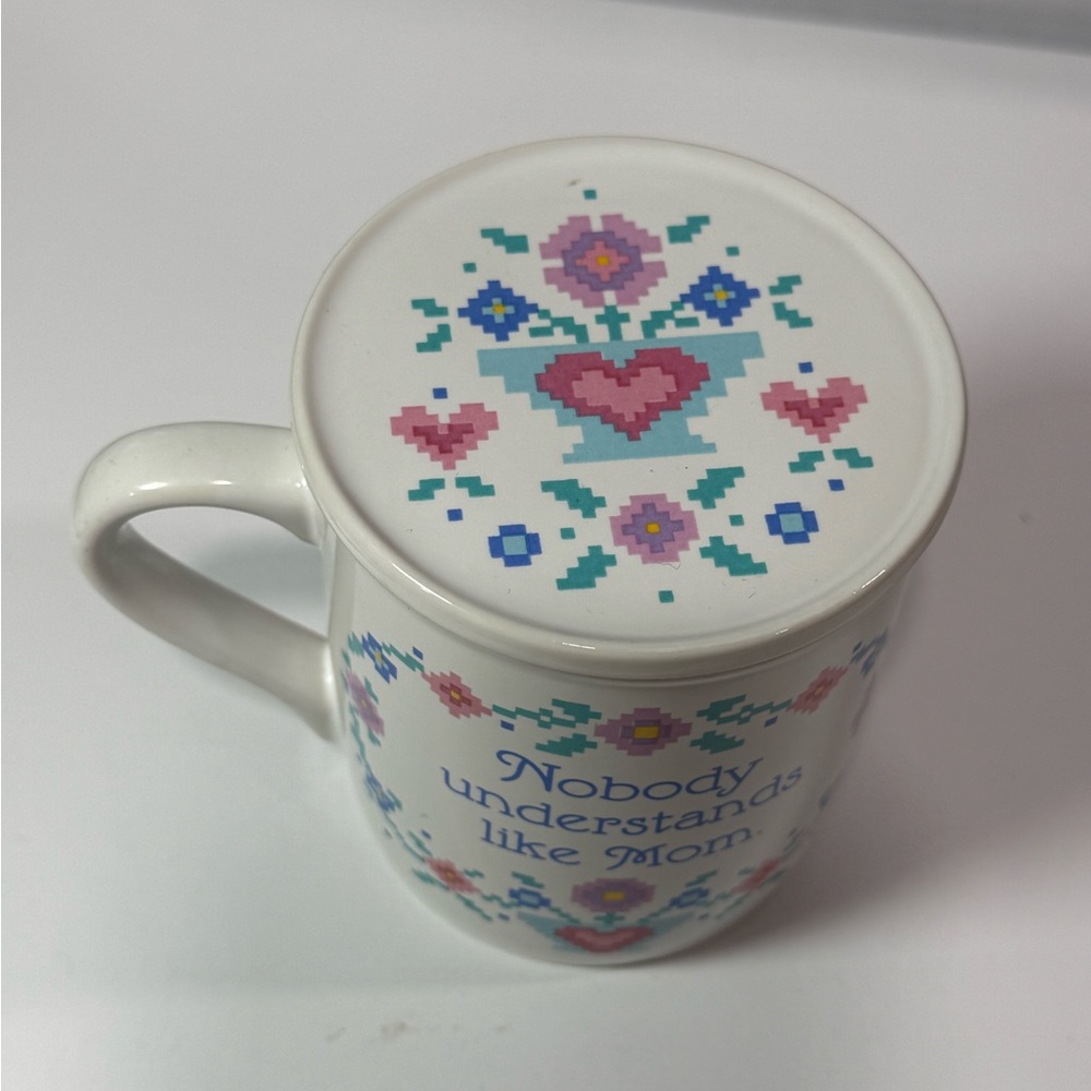 Vintage 1988 Hallmark Mug Mates Mom Coffee Mug w/ Lid Made in Japan - Picture 5 of 8